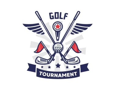 Turnuva veya organizasyon için uygun modern golf logosu