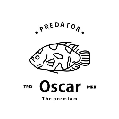 Eski moda hipster oscar logo vektör anahatları monoline sanat simgesi