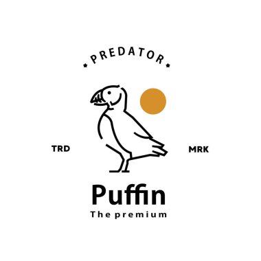Eski tip hipster mavi tang logo vektör anahat monoline sanat simgesi