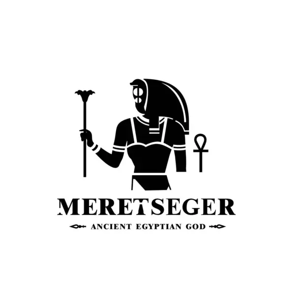 stock vector Silhouette of the Iconic ancient Egyptian god meretseger, Middle Eastern god Logo for Modern Use