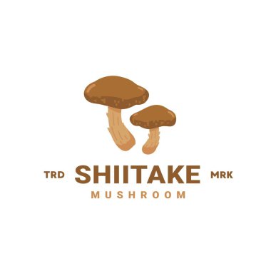 Shiitake mantar logosu sebze dükkanları ve bahçeler için uygun.