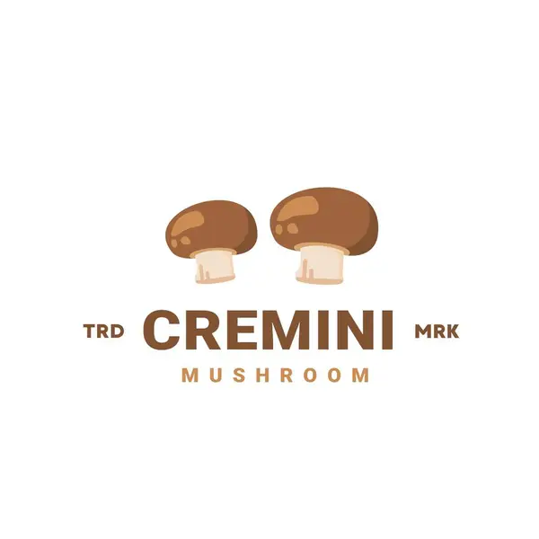 Cremini mantar logosu sebze dükkanları ve bahçeler için uygun.