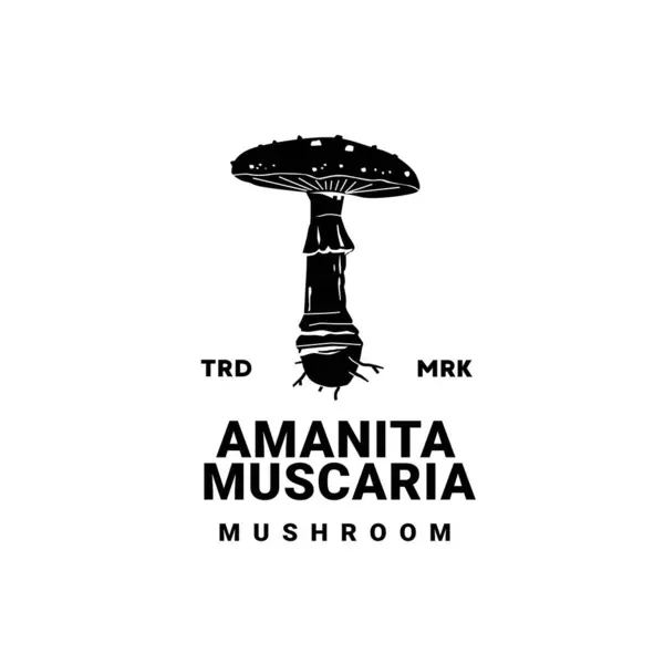 stock vector amanita muscaria mushroom logo illustration suitable for vegetable shops and gardens