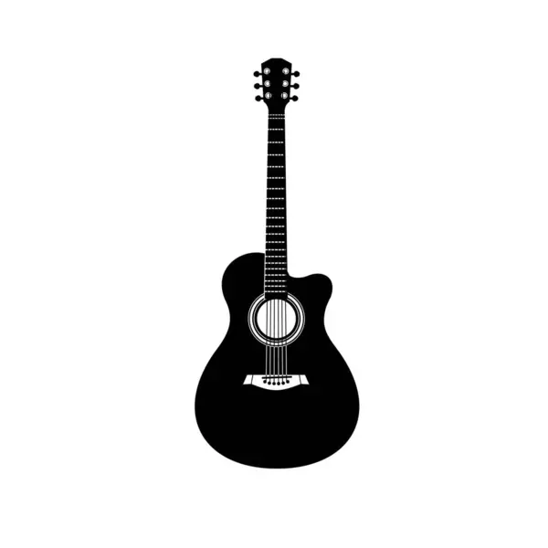  Müzik mağazaları ve topluluklar için uygun telli müzik aleti logosu, akustik gitar silueti