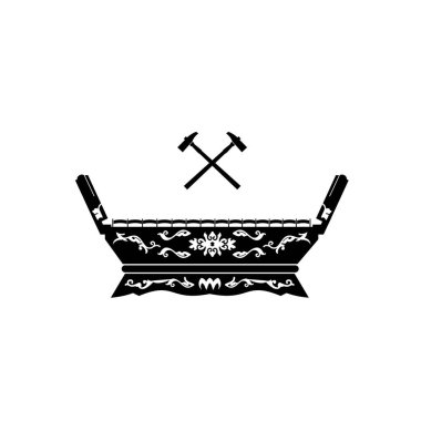 Geleneksel müzik aleti logosu illüstrasyonu, gamelan gambang silueti müzik dükkanları ve topluluklar için uygundur