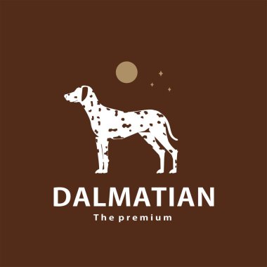 Klasik nostaljik hipster dalmaçyalı logo vektör anahatları siluet sanat simgesi