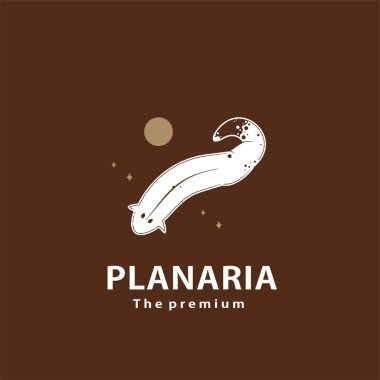 Klasik retro hipster planaria logo vektör anahat siluet sanat simgesi