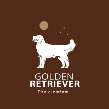 Antika hipster golden retriever logo vektör anahatlı siluet sanat simgesi