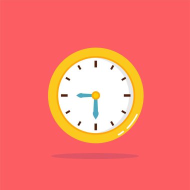 Saat simgesi. Ev eşyaları ikonunun düz çizimi. Dakikalar içindeki zaman çizelgesi