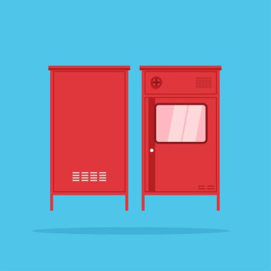 Kırmızı yangın musluğu ikonu. Yangın söndürücü illüstrasyonu. Poster ve web simgesi kullanımı için uygun