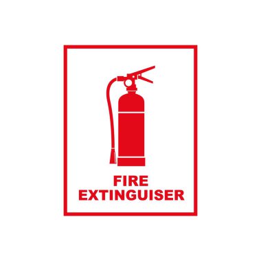 Yangın söndürücü işareti ikonu yangın ihtimaline karşı. yangın ve güvenlikle ilgili semboller