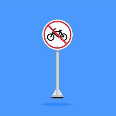 Yol işareti ikonu, bisikletlerin park etmesi yasak. Poster ve web simgesi kullanımı için uygun