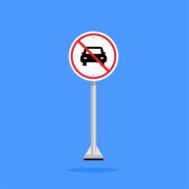 Yol işareti ikonu, araba park yasağı. Poster ve web simgesi kullanımı için uygun