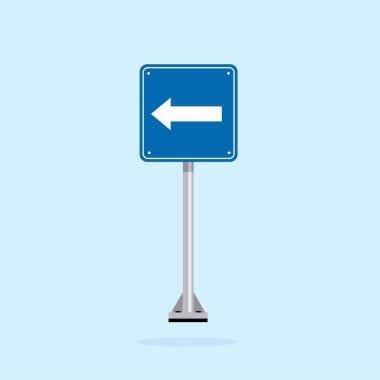 Yol işareti simgesi, mavi kareli tahtada tek yönlü trafik. Poster kullanımı ve web simgesi için uygun