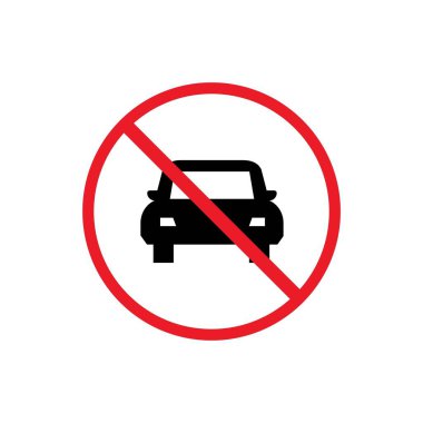 Yol işareti ikonu, araba park yasağı. Poster ve web simgesi kullanımı için uygun