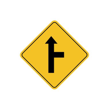 Yol işareti simgesi, yan yol sarı eşkenar dörtgen tahtasında. Poster kullanımı ve web simgesi için uygun