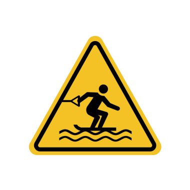 water skiing area a yellow triangle board. Suitable for posters and web icons clipart