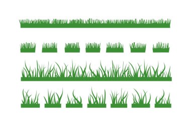 yeşil kesilmiş çimenler, ovadaki bitkiler. İzole çimen manzarası, çerçeve elementleri.