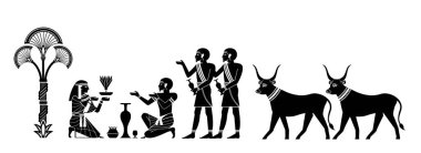 Eski Mısır 'daki ticaret kültürünün tasviri, Ramses' in mezar odasındaki duvarlar ve hiyeroglifler.