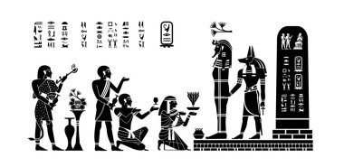 Antik Mısır 'da ölümdeki paraohlara sunulan adaklar, Ramses' in mezar odasındaki duvarlar ve hiyeroglifler.