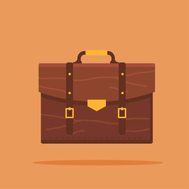 Altın çerçeveli deri çanta, ofis için lüks eşya, posterler ve web simgeleri için uygun