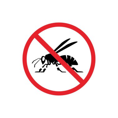 Yasak ve tehlikeli işaretler. Eşek arısı tehlikesi. Eşek arısı getirmek yasaktır.