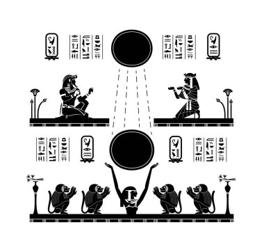 Mısır hiyerogliflerinde tanrılar ve tanrıçaların hikayeleri var. Nil 'de teknelerde tanrıların ve tanrıçaların yaşam sonrası ayinleri..