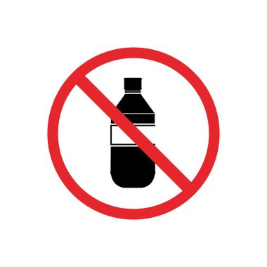 Şişe simgesi yok, plastik atmayın. Çevreyi koru, poster kullanımı ve web simgeleri için uygun