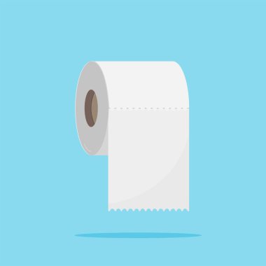 Tuvalet kağıdı çizimi düz formda, modern düz ikon hijyenik rulo seti