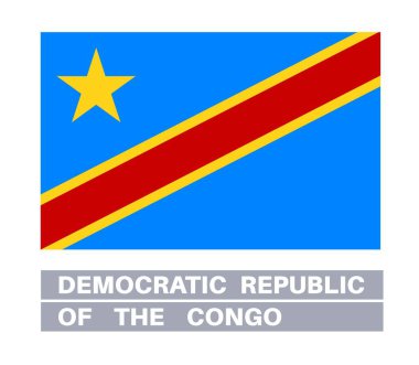 Demokratik Kongo Cumhuriyeti bayrağı. Bayrak simgesi. Standart renkler. Standart boy. Dikdörtgen bayrak