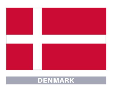 Danimarka bayrağı. Bayrak simgesi. Standart renkler. Standart boy. Dikdörtgen bayrak.