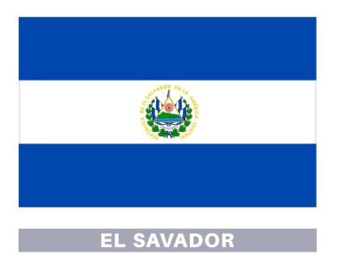 Elsavador bayrağı. Bayrak simgesi. Standart renkler. Standart boy. Dikdörtgen bayrak.