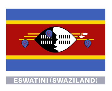 Eswatini bayrağı. Bayrak simgesi. Standart renkler. Standart boy. Dikdörtgen bayrak.