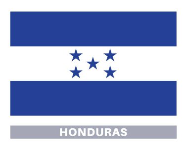 Honduras bayrağı. Bayrak simgesi. Standart renkler. Standart boy. Dikdörtgen bayrak.