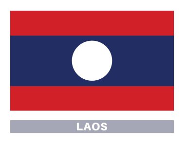 Laos bayrağı. Bayrak simgesi. Standart renkler. Standart boy. Dikdörtgen bayrak.