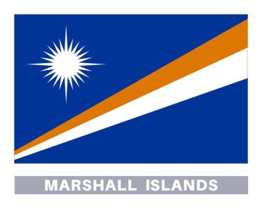 Marshall Adaları bayrağı. Bayrak simgesi. Standart renkler. Standart boy. Dikdörtgen bayrak.