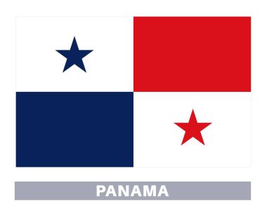 Panama bayrağı. Bayrak simgesi. Standart renkler. Standart boy. Dikdörtgen bayrak.