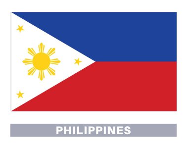 Filipinler bayrağı. Bayrak simgesi. Standart renkler. Standart boy. Dikdörtgen bayrak.