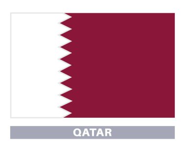 Katar bayrağı. Bayrak simgesi. Standart renkler. Standart boy. Dikdörtgen bayrak.