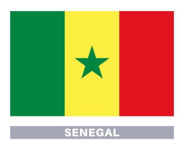 Senegal bayrağı. Bayrak simgesi. Standart renkler. Standart boy. Dikdörtgen bayrak.