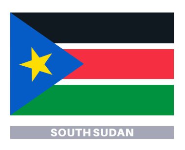 Güney Sudan bayrağı. Bayrak simgesi. Standart renkler. Standart boy. Dikdörtgen bayrak.