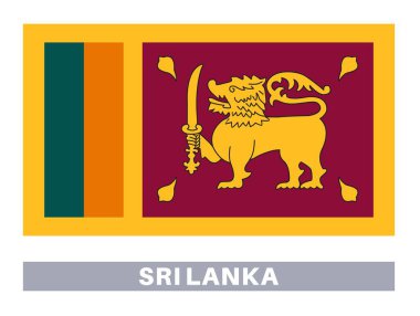 Sri Lanka bayrağı. Bayrak simgesi. Standart renkler. Standart boy. Dikdörtgen bayrak.