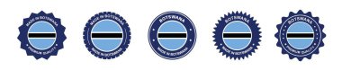 Botswana ürün etiketi. Botswana bayrağı, Botswana 'da özel yapım. Etiketler, mühürler, pullar, bayraklar, simgeler