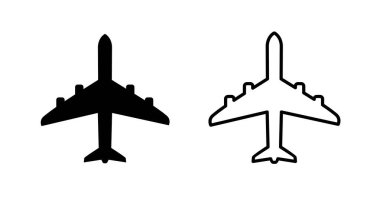 Düz ve tek yönlü uçak ikonu. Web ve grafikler için izole edilmiş simge.