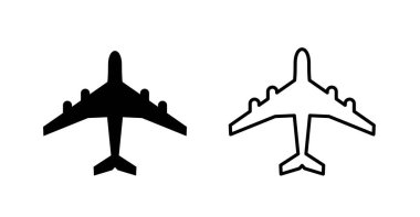Düz ve tek yönlü uçak ikonu. Web ve grafikler için izole edilmiş simge.