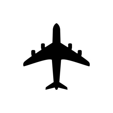 Uçak simgesi, Hava Taşımacılığı Silüeti Simgesi, Toplu Taşımacılık için Havalimanı Durak Tabelası, Kamu Uçağı Önü Tabelası İzole Edildi