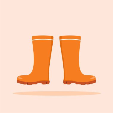 Düz stil inşaat güvenlik çizmeleri ikonu. Lastik ayakkabılar, koruma ve güvenlik konsepti.