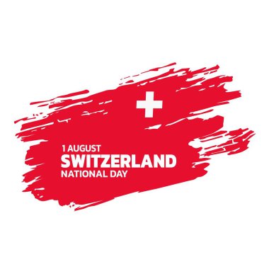 İsviçre Bağımsızlık Günü Tasarımı, 1 Ağustos Boya Sıçratma Konsepti ile kutlama şablonu
