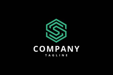 Geometrik Altıgen S Harfi Logosu