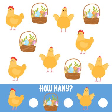 Matematiksel eğitici çocuklar oyunu. Sayma, sayma, toplama. Vektör illüstrasyonu